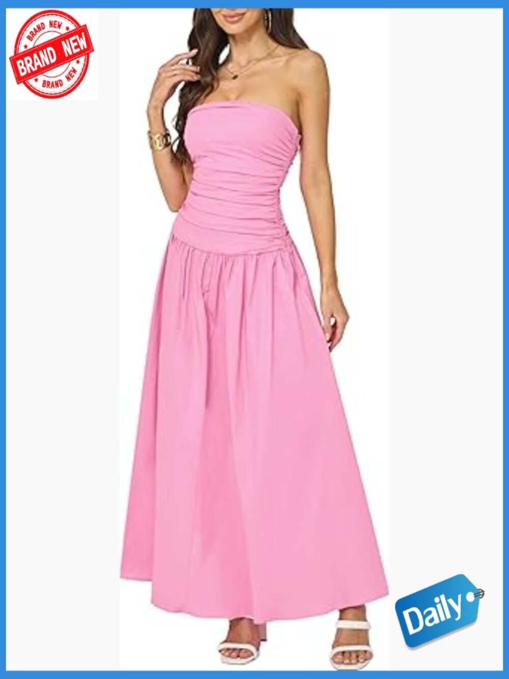 Strapless Tube Top Corset Maxi Dress Elegant Party